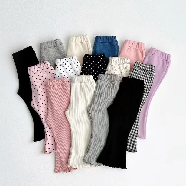 Pit Striped Cotton Toddler Girl Bell Bottom Trousers Pants
