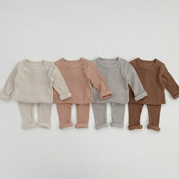 Baby Kid Fall Thick Pit Strip Elastic Comfortable Cotton Pajamas