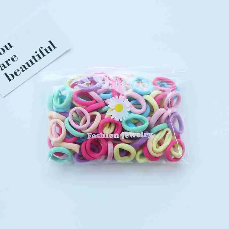 100 PCS Baby Hair Ties Elastic Hair Bands Smal