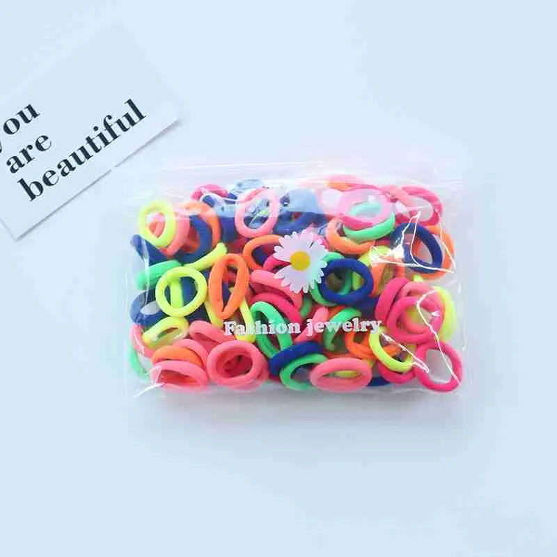 100 PCS Baby Hair Ties Elastic Hair Bands Smal