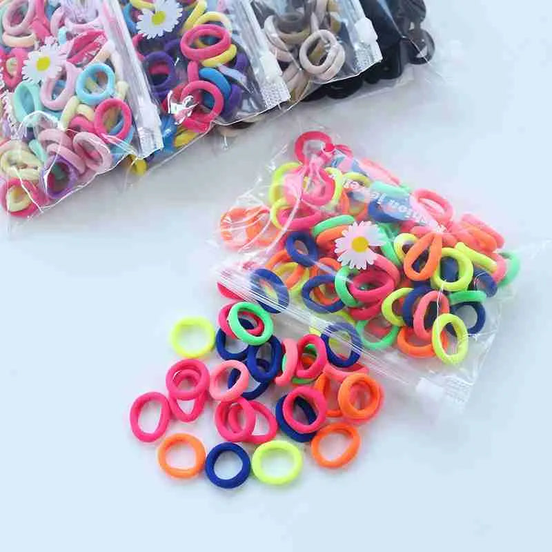 100 PCS Baby Hair Ties Elastic Hair Bands Smal