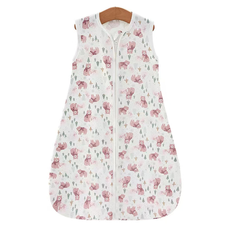 100% Cotton Baby Wearable Blanket Unisex Cartoon Bear Sleepsack Swaddle 0.5 TOG