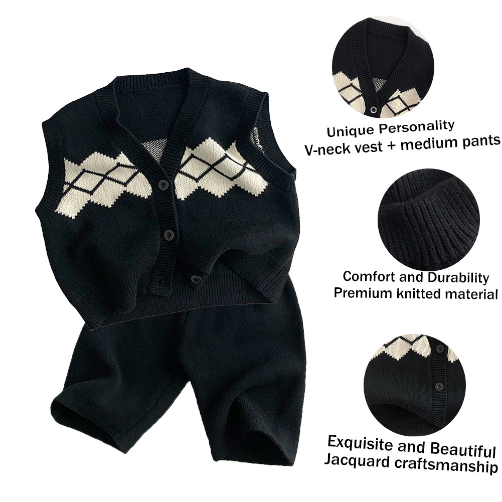 Children's Knitted Top and Bottom Clothes Set