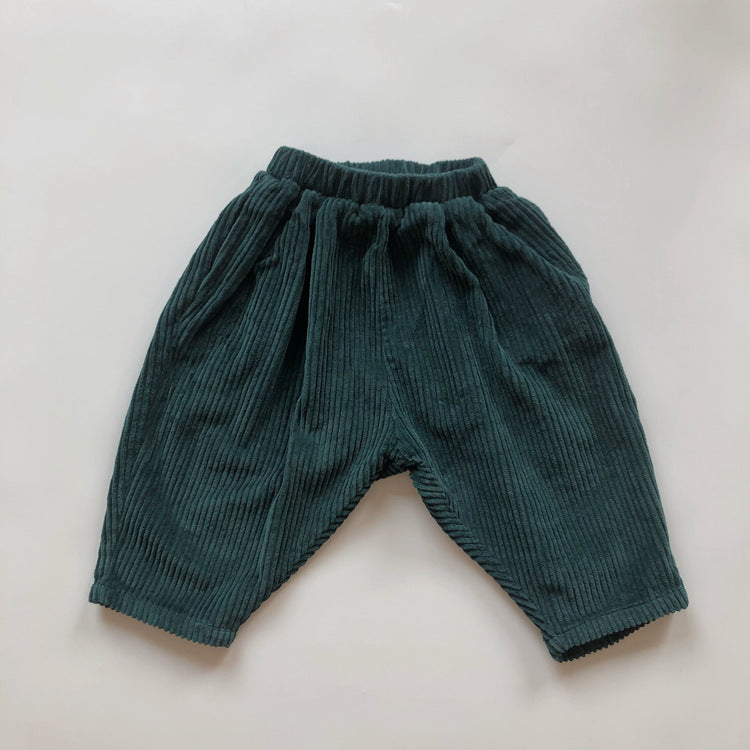 Children's Corduroy Pants Spring Autumn New Boys And Girls Thick Casual Trousers