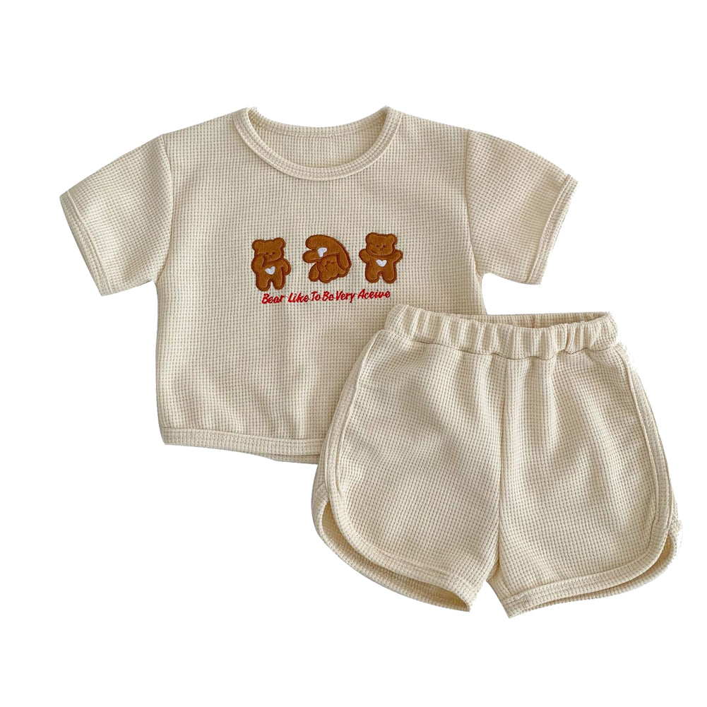 2Pcs Baby Girl Boy Clothes Bear Sets