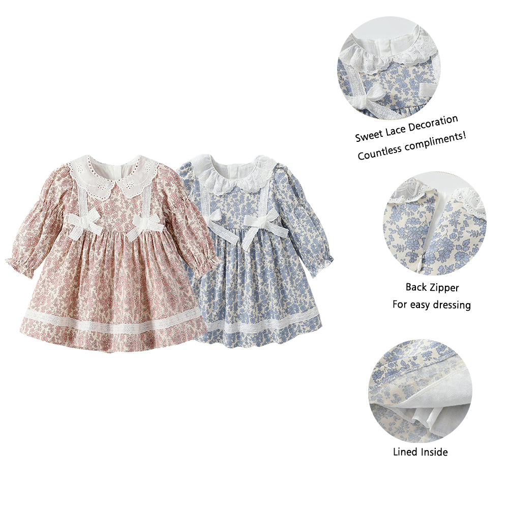 Girls Flower Lace Wedding Party Princess Dress