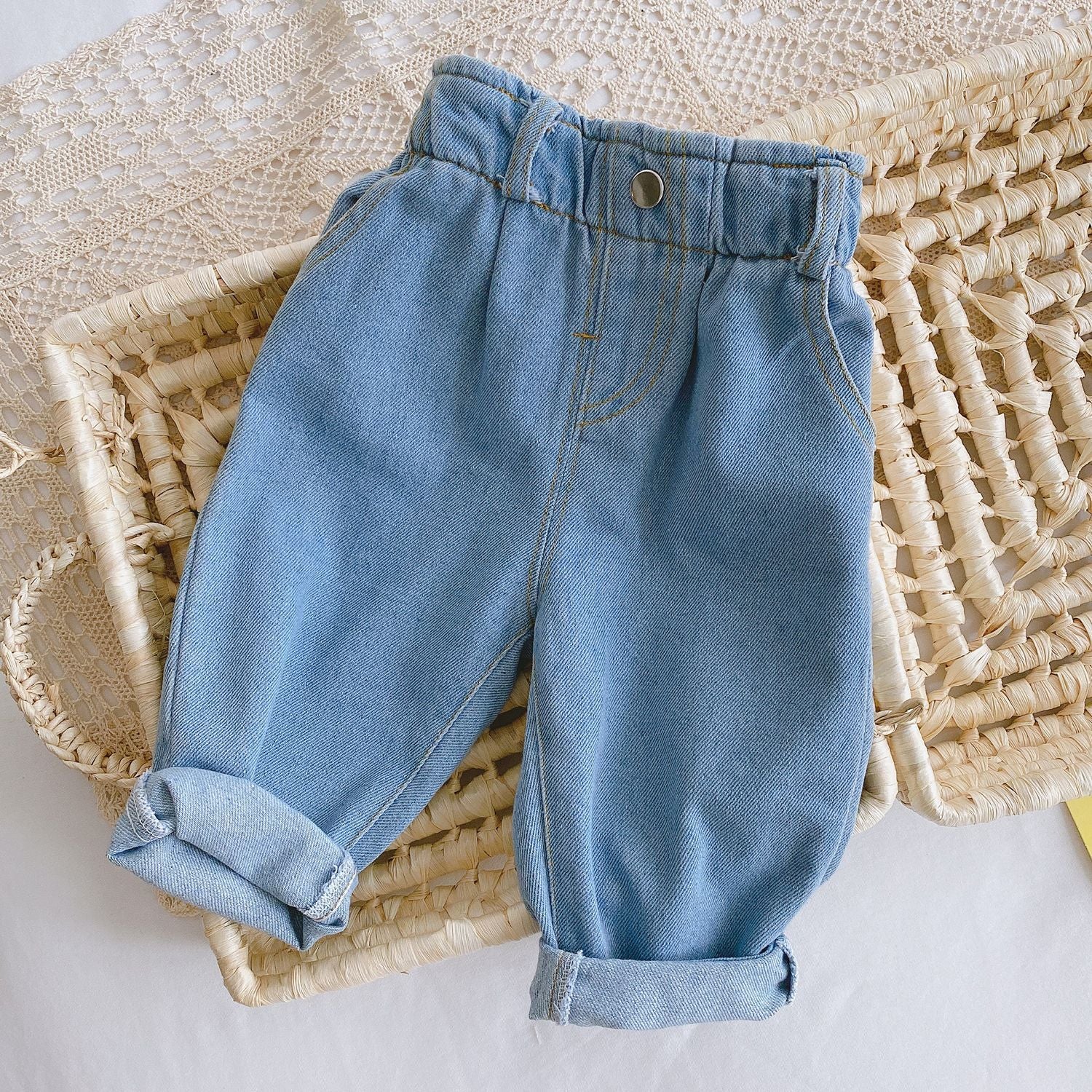 Jeans bleu clair pour filles et garçons