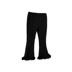 Clothing For Girls Black Fur Bottom Pants