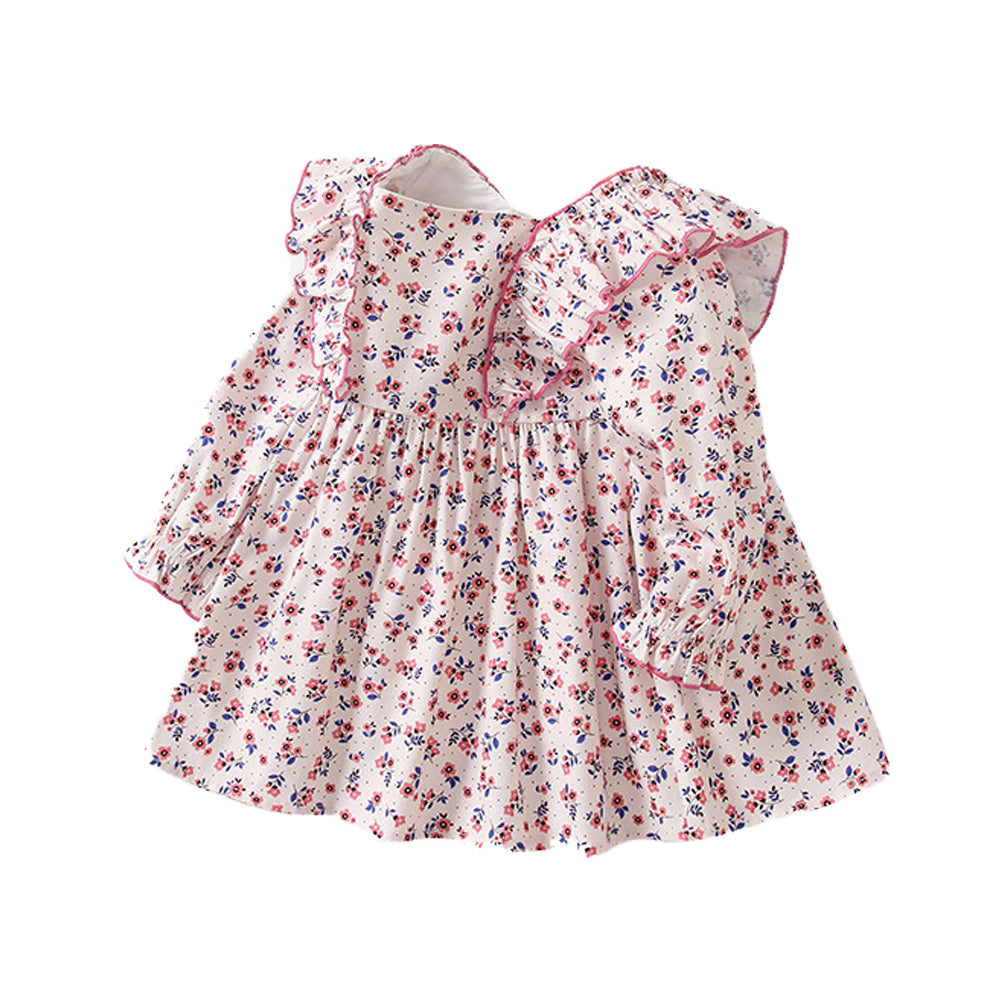 Robe florale pour filles, robes longues décontractées à volants