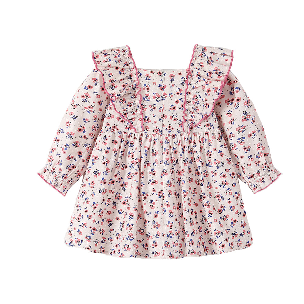 Robe florale pour filles, robes longues décontractées à volants