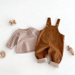 Baby Boys Girls Toddler 2 Piece Overall Fall Outfit