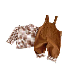 Baby Boys Girls Toddler 2 Piece Overall Fall Outfit