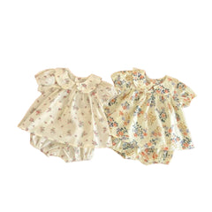 Baby Girl Baby Printed Short Sleeve Top And Pant 2 Piece Set