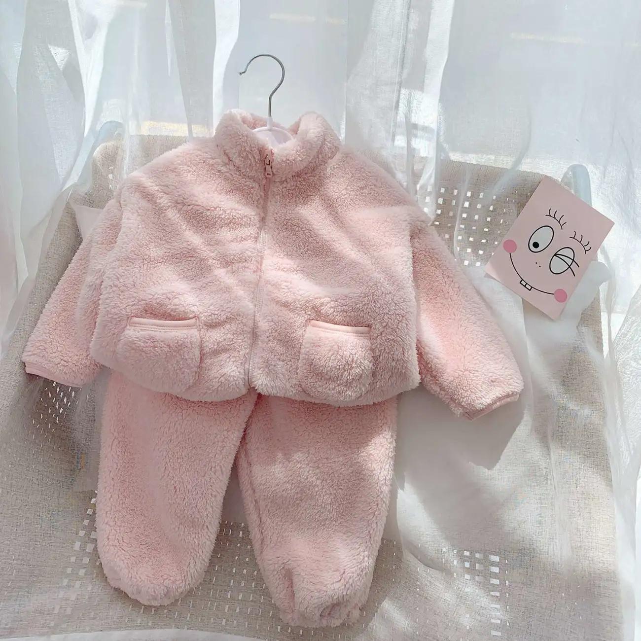 Ensemble 2 pièces barboteuse brodée ours + haut rayé pour bébé garçon et fille