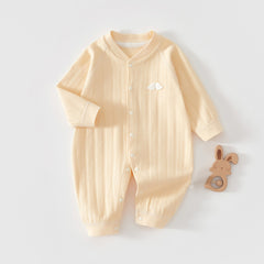 Baby Boy Girl Crewneck Cotton Yellow Romper Fall Bodysuit 
