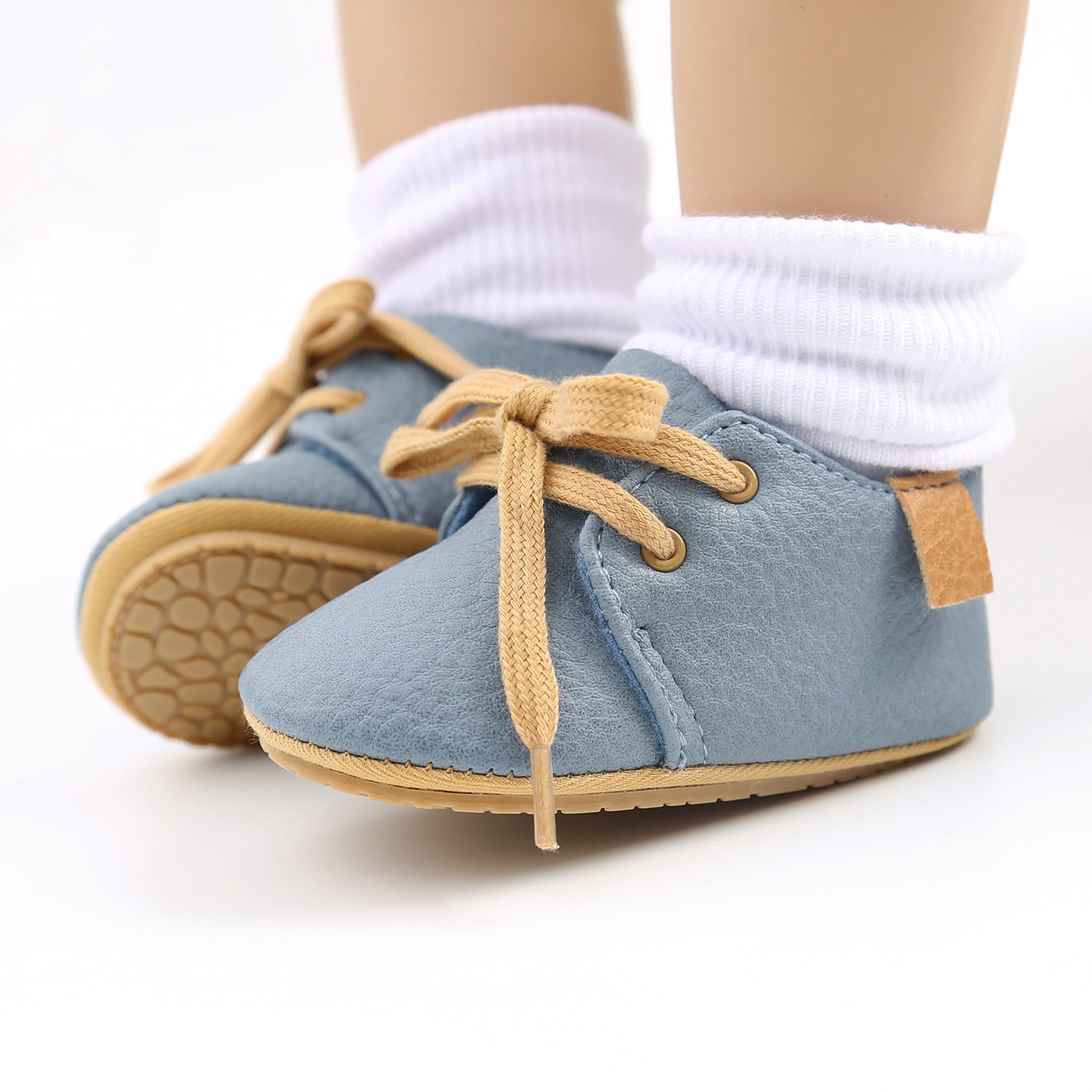 Baby Boys Girls Oxford Shoes PU Leather Soft Infant Blue Walking Shoes