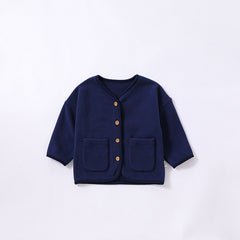 Baby Fall Jacket Sherpa Fleece Top Blue Coat