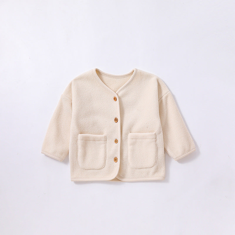 Baby Fall Jacket Sherpa Fleece Top White Coat