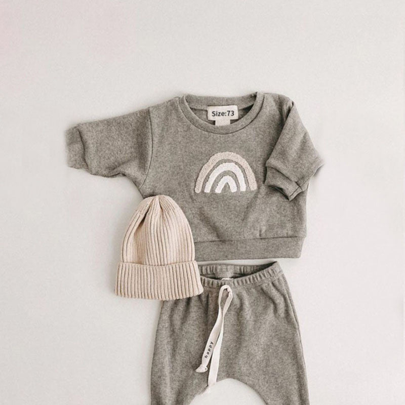 Baby Kid Infant Toddler Play Wear Gray Rainbow Outfits