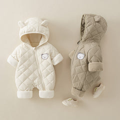 Baby Newborn Jumpsuit Hooded Thicken Winter  Outwear Snowsuit Romper
