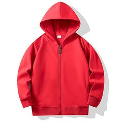 Baby Zip Up Hoodie, Unisex inflant Toddler Long Sleeve Red Sweatshirts Lightweight Jacket Hooded Coats Fall Winter Outfits