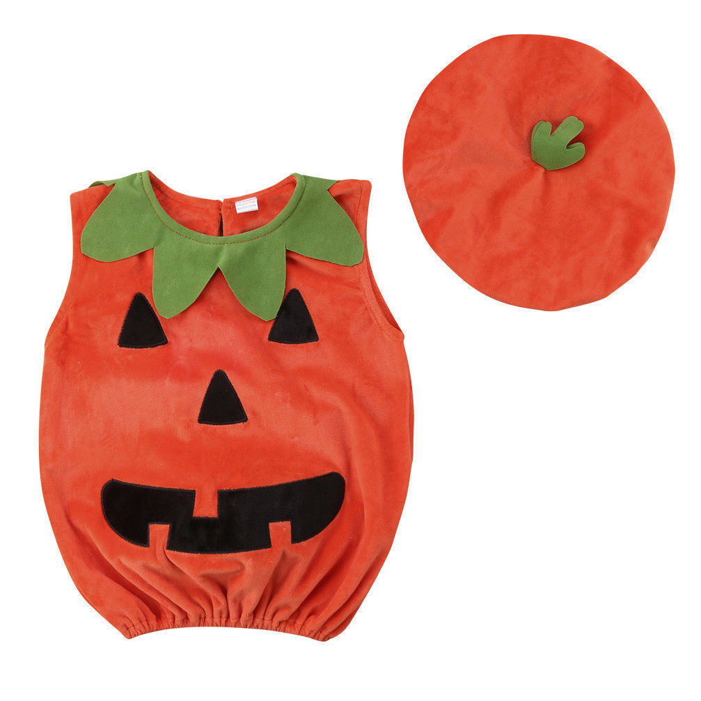 Boys Girls Infant Baby Halloween Pumpkin Costume Cute Costume  Orange