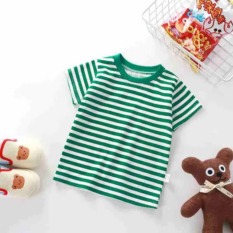 Boys and Girls Cotton Striped T-Shirts