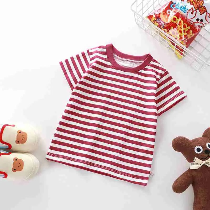 Boys and Girls Cotton Striped T-Shirts