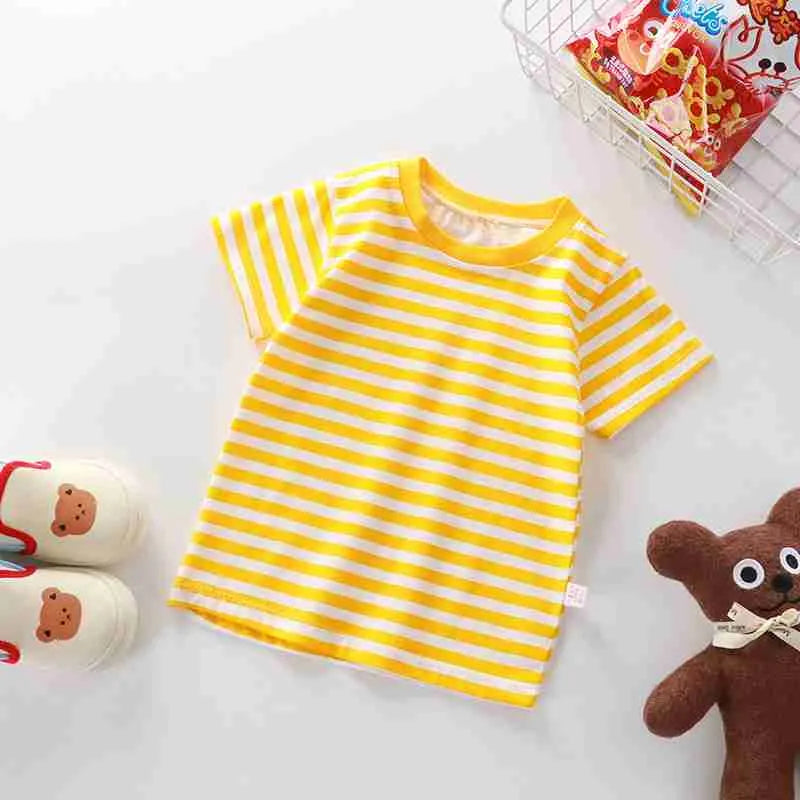 Boys and Girls Cotton Striped T-Shirts