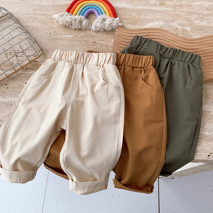 Spring fall boys and girls casual pants trousers