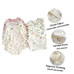 Cartoon Animal Printed Cotton Pajamas for Boys Girls Pjs
