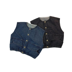 Gilet pour enfants filles garçons Denim printemps gilet