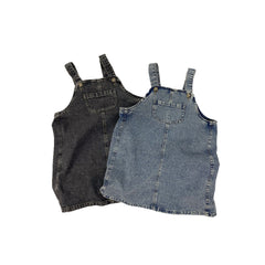 Holiday Dress For Girls Denim Suspender Skirt