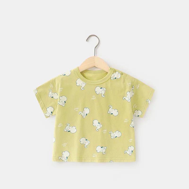 Cute Cartoon Boys Girls Universal Print T-shirt