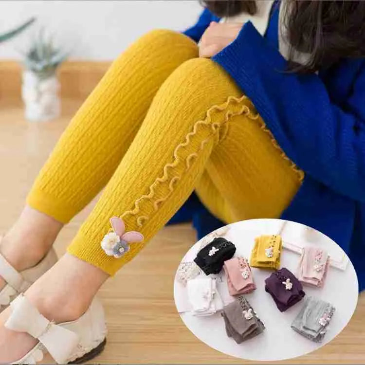 Cute Cartoon Girl Knitted Cotton Leggings