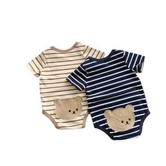 Cute Embroidery Bear Baby Bodysuit