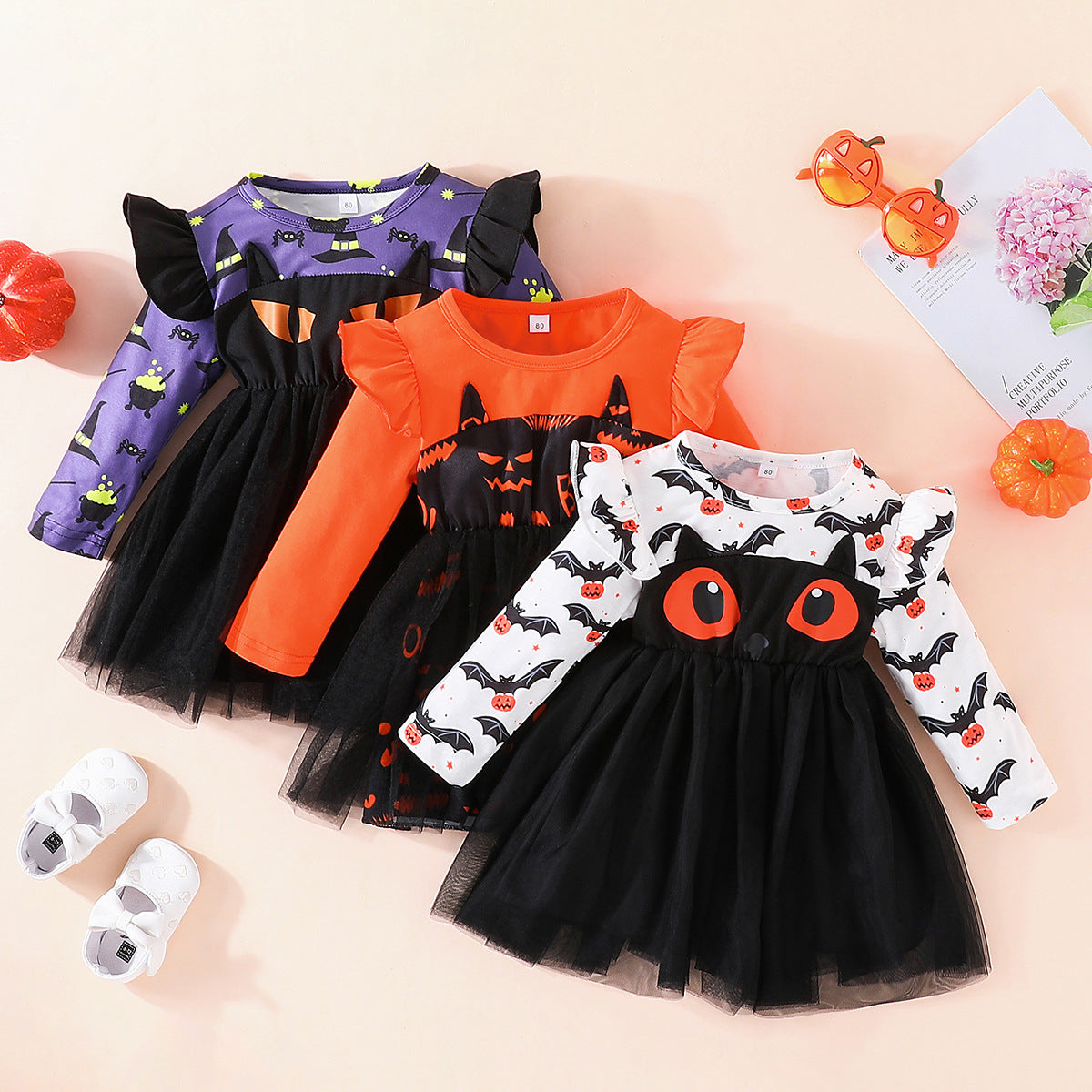 Cute Girl Halloween Cartoon Mesh Dress