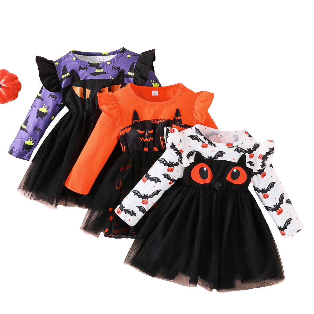 Cute Girl Halloween Cartoon Mesh Dress