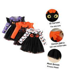 Cute Girl Halloween Cartoon Mesh Dress