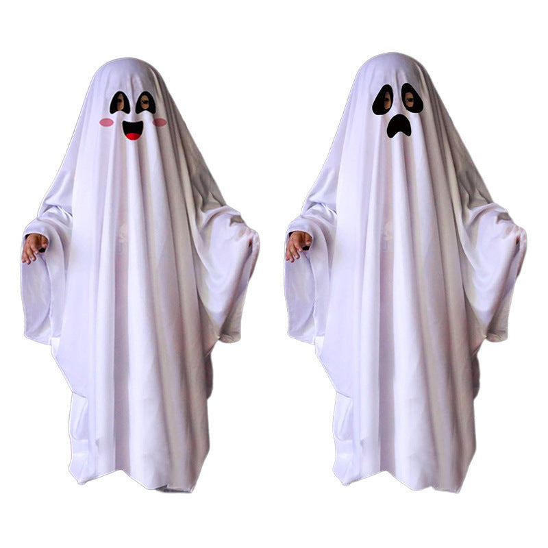 Family Matching Ghost Poncho Halloween Scary Ghost Cape for Kids Adults