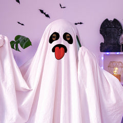 Ghost Poncho Halloween Scary Ghost Cape for Kids