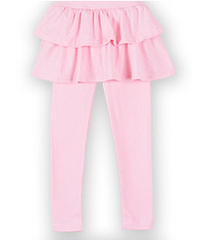 Girls School Uniform Pants Ruffle Skirt Pants Warm Pink Leggings with Skirt