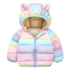 Girls and Toddlers' Lightweight Water-Resistant Packable Hooded Puffer Tie-Dye Jacket