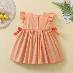 Halloween Embroidered Pumpkin Girls Pearl Dress