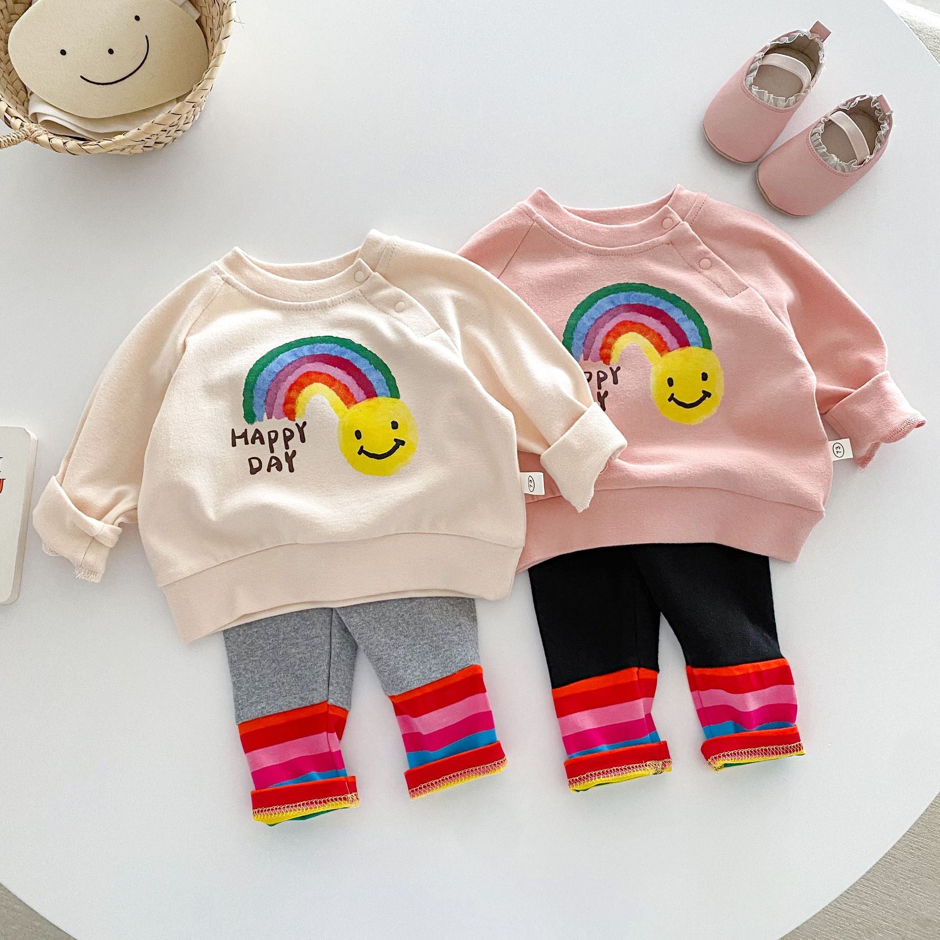 Happy Day Baby Girls Clothes Rainbow Outfits