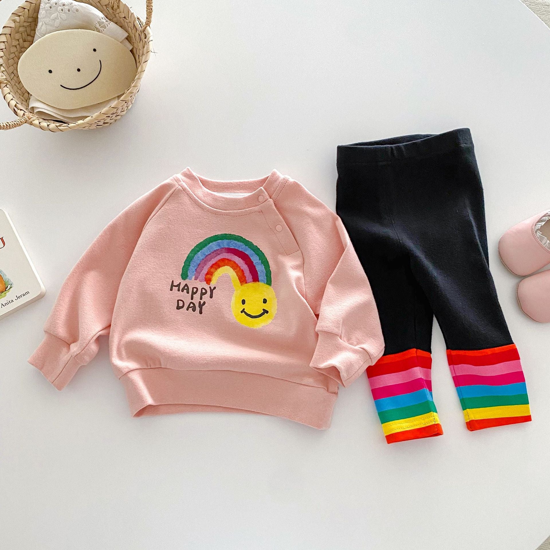 Happy Day Baby Girls Clothes Rainbow Outfits