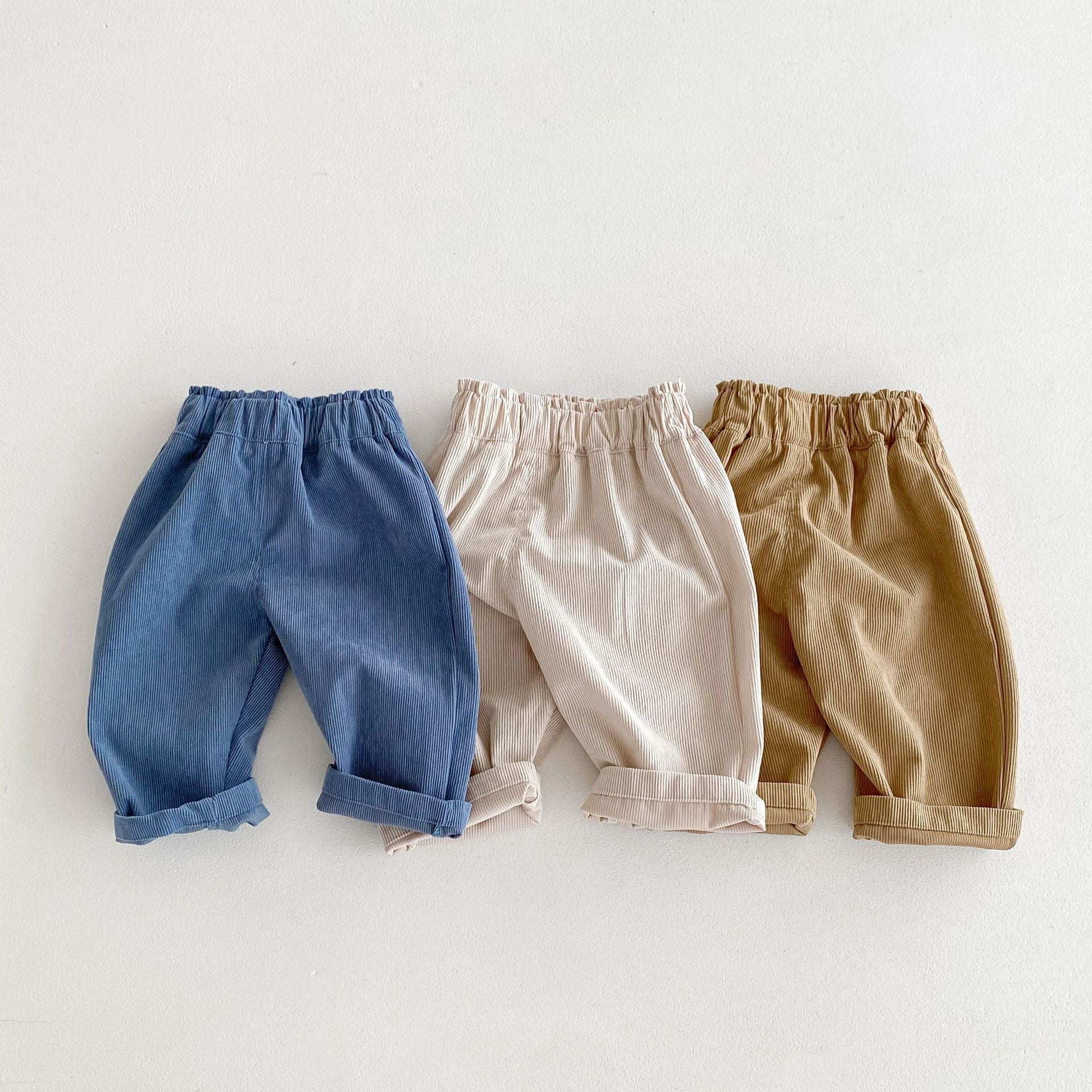 Kids Boys Girls Casual Corduroy Pants