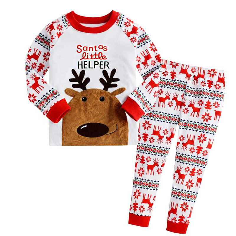 Snowflake Santa Claus Children's Long Sleeve Pajamas