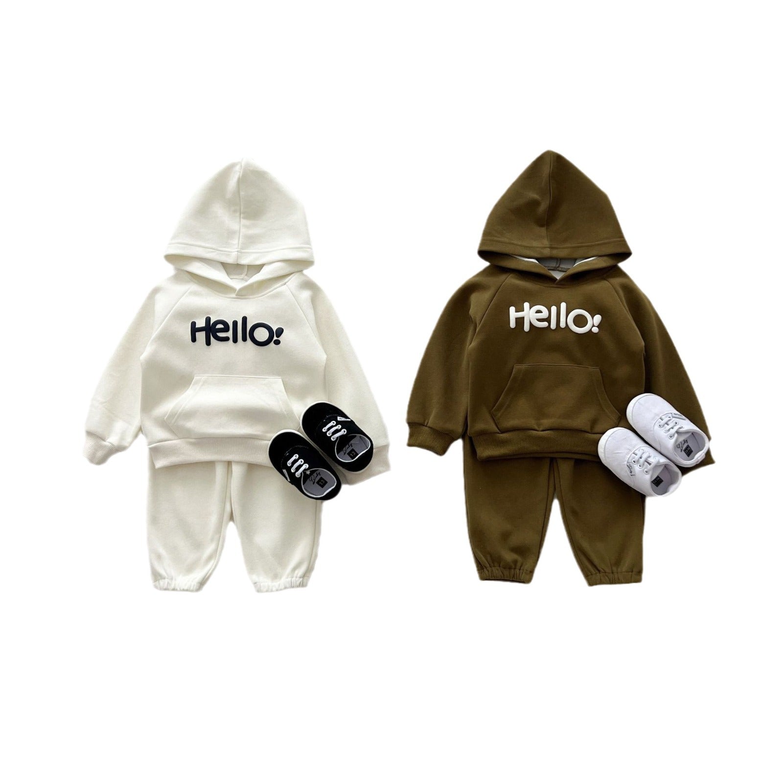 Kids 2PCS Jogger Outfits Set Hooded Sweatsuits Pullover Clothes