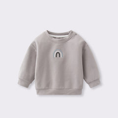 Kids Rainbow Embroidered Gary Sweatshirts Pullover Tops